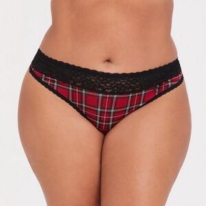 Torrid Second Skin Mid-Rose Thong with Lace Trim